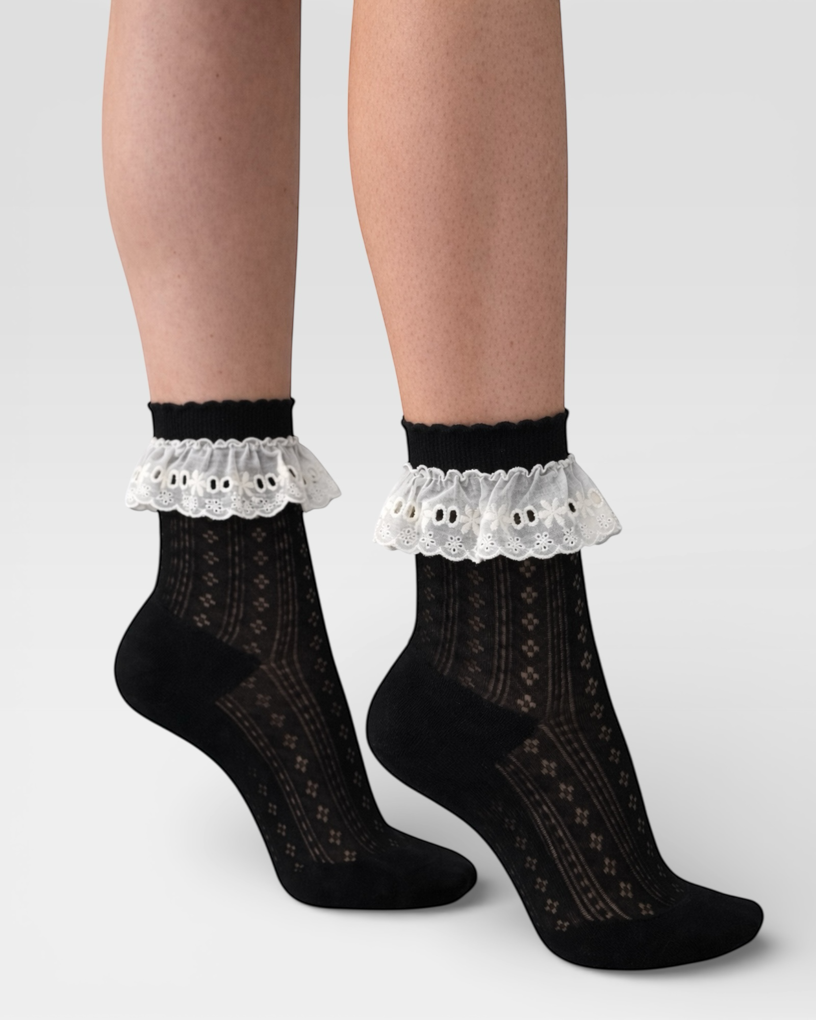 Bobby Lace Frill Trim Cotton Bobby Socks