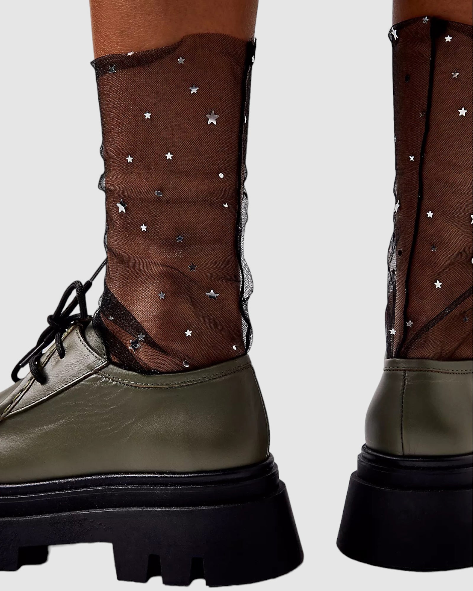 Starry Sky Tulle Socks - Black