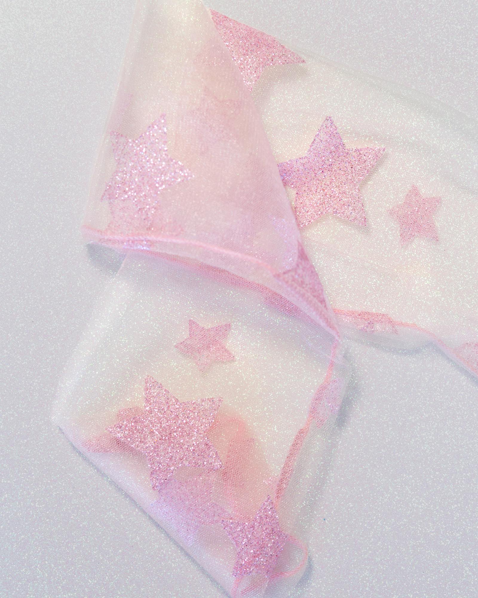 Glitter Star Tulle Socks – Pink