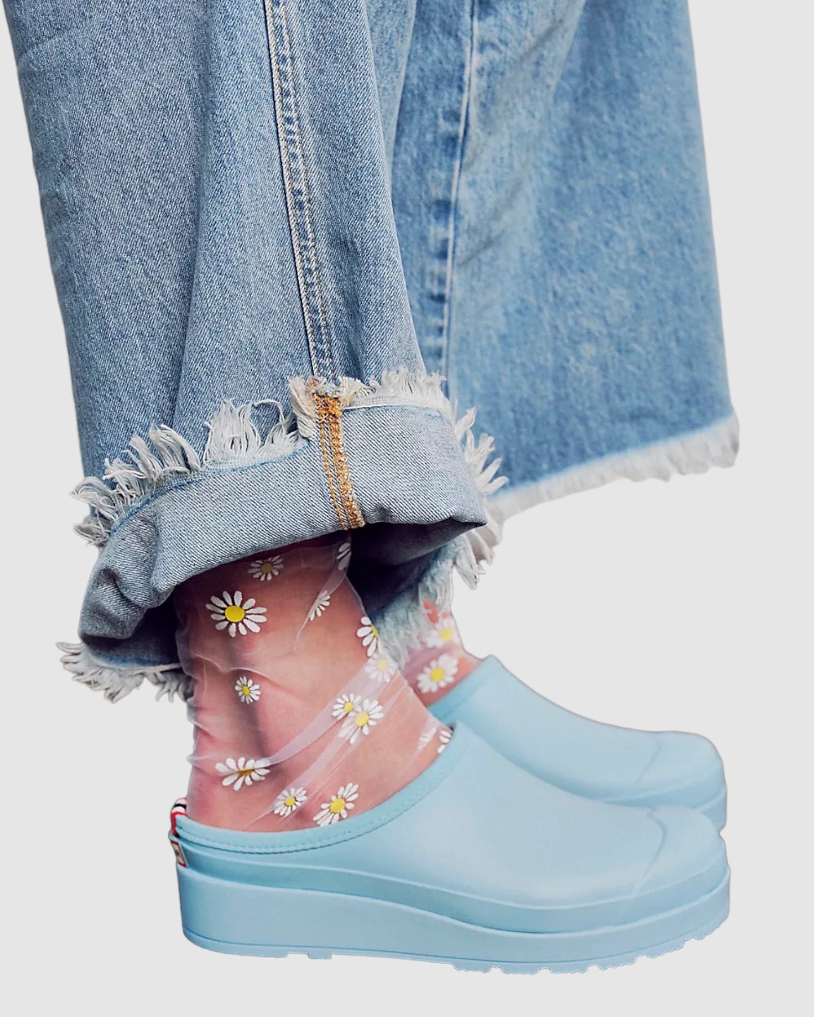 Daisy Tulle Socks - White