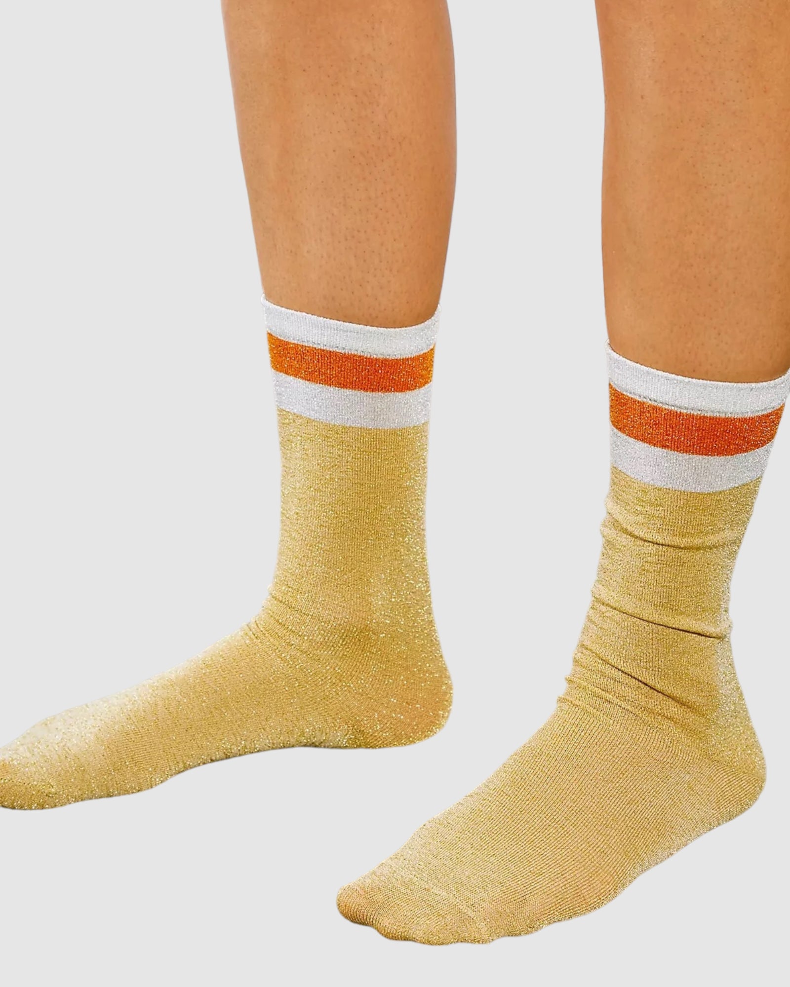 Varsity Lurex 3/4 Socks - Gold