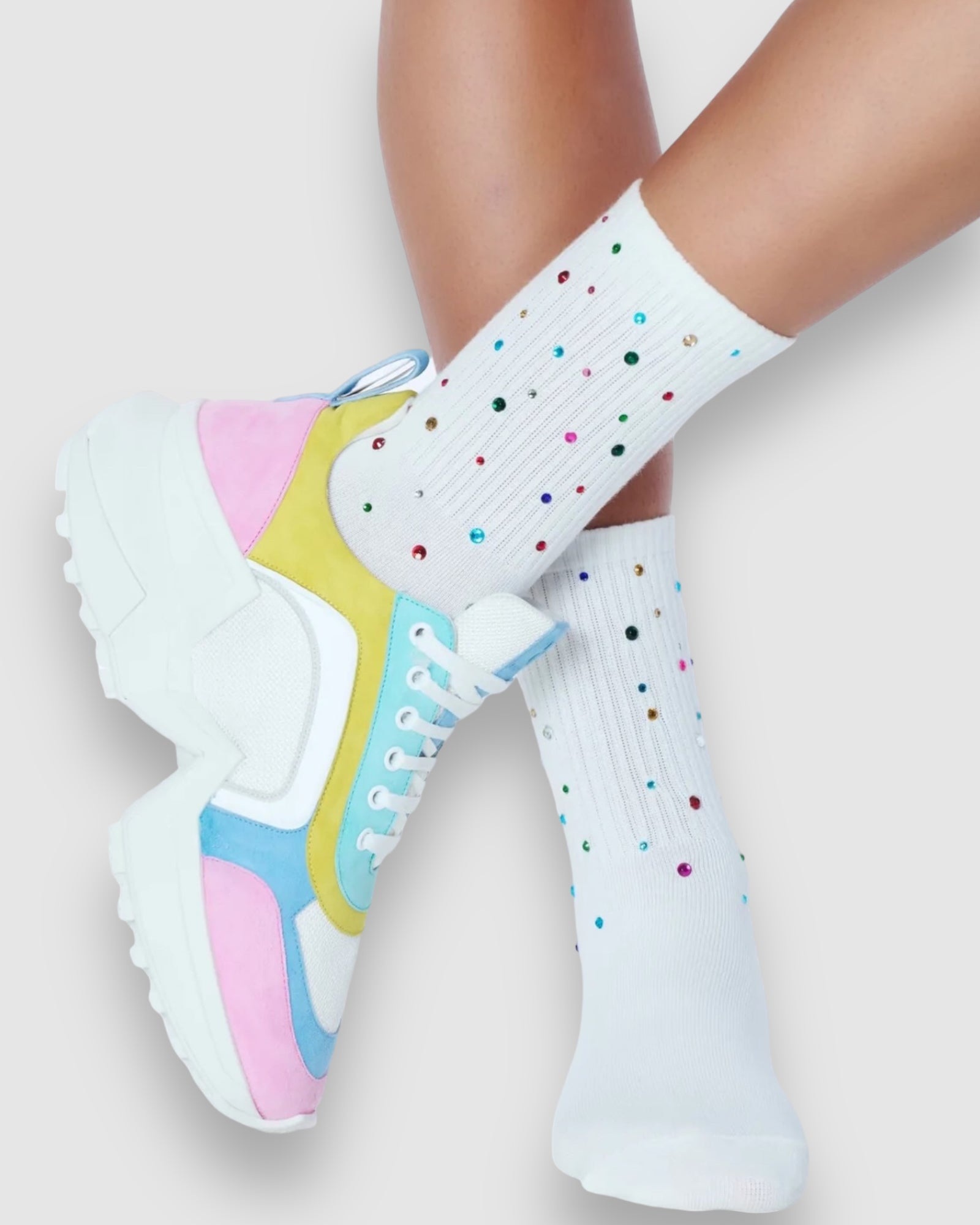 Crystal Cotton Socks - White