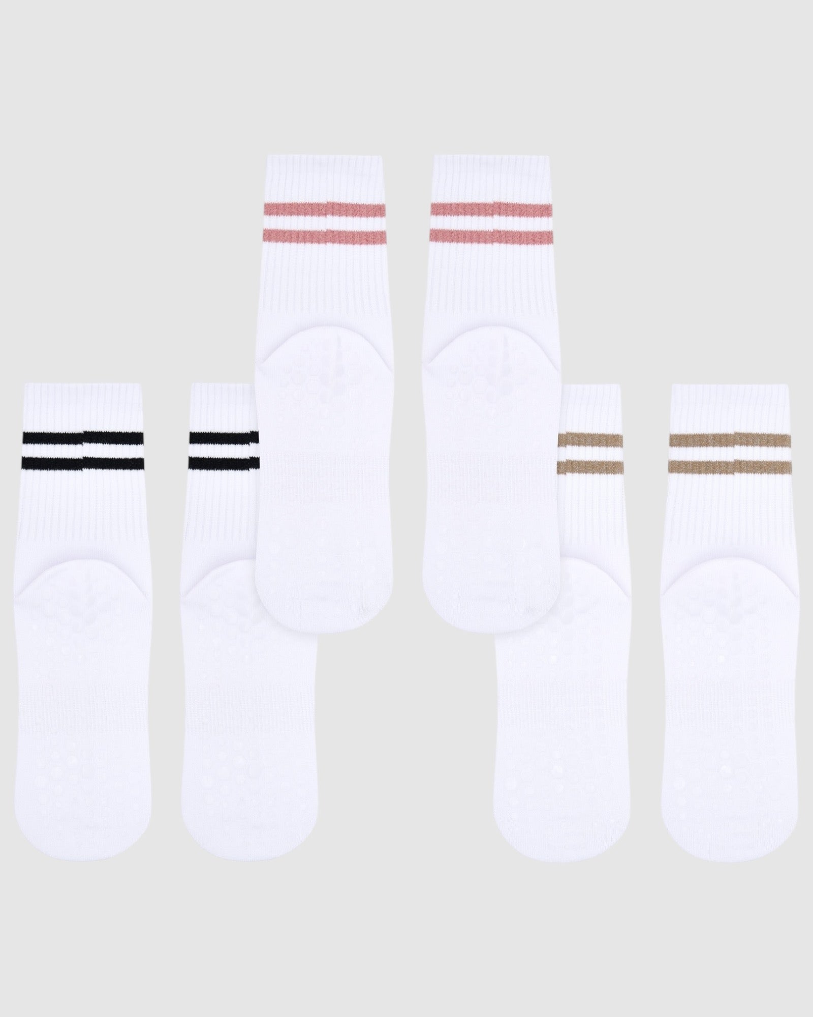 Varsity Pilates Yoga Grip Socks - 3 Pack