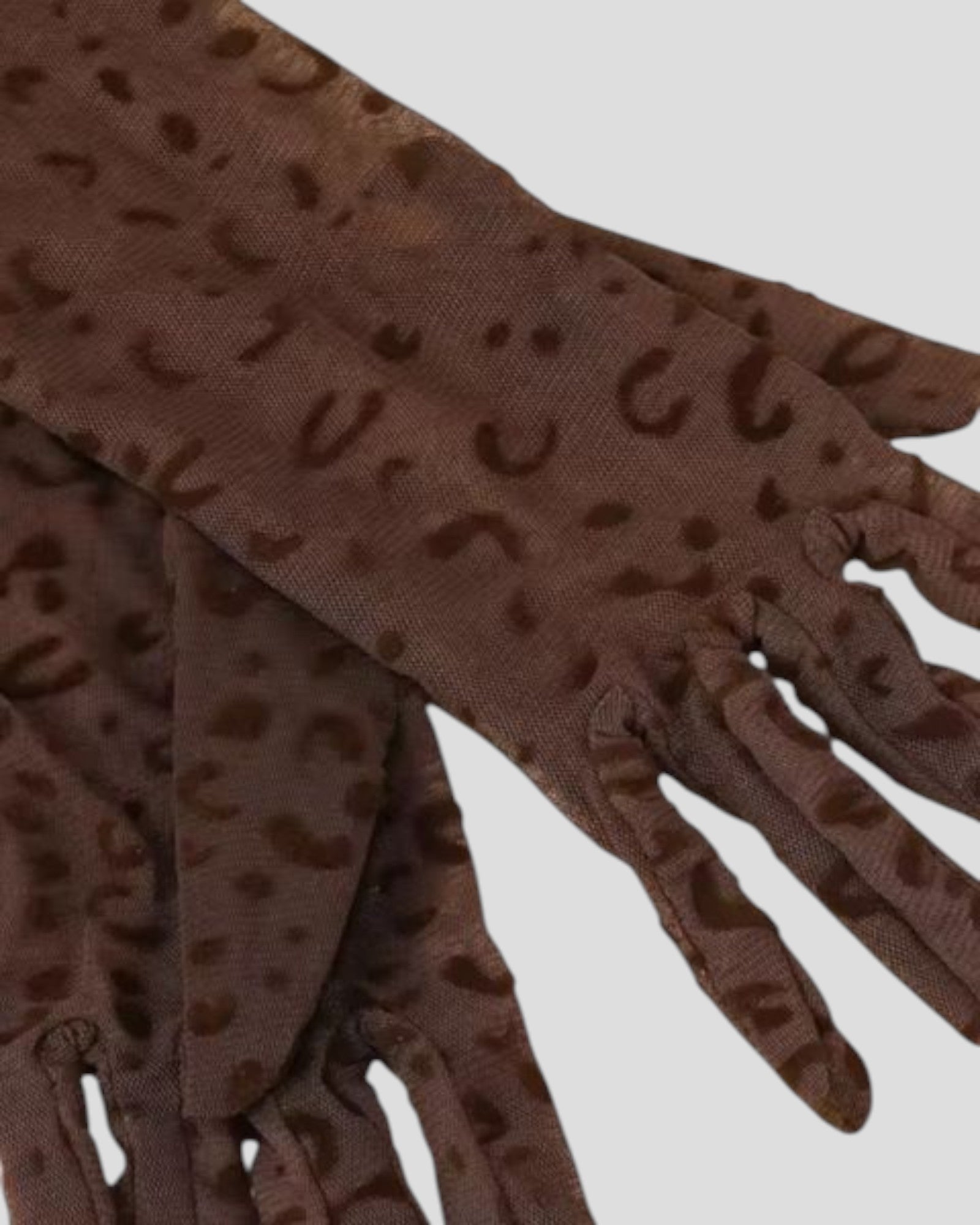 Queen Leopard Print Sheer Mesh 55cm Opera Length Glove