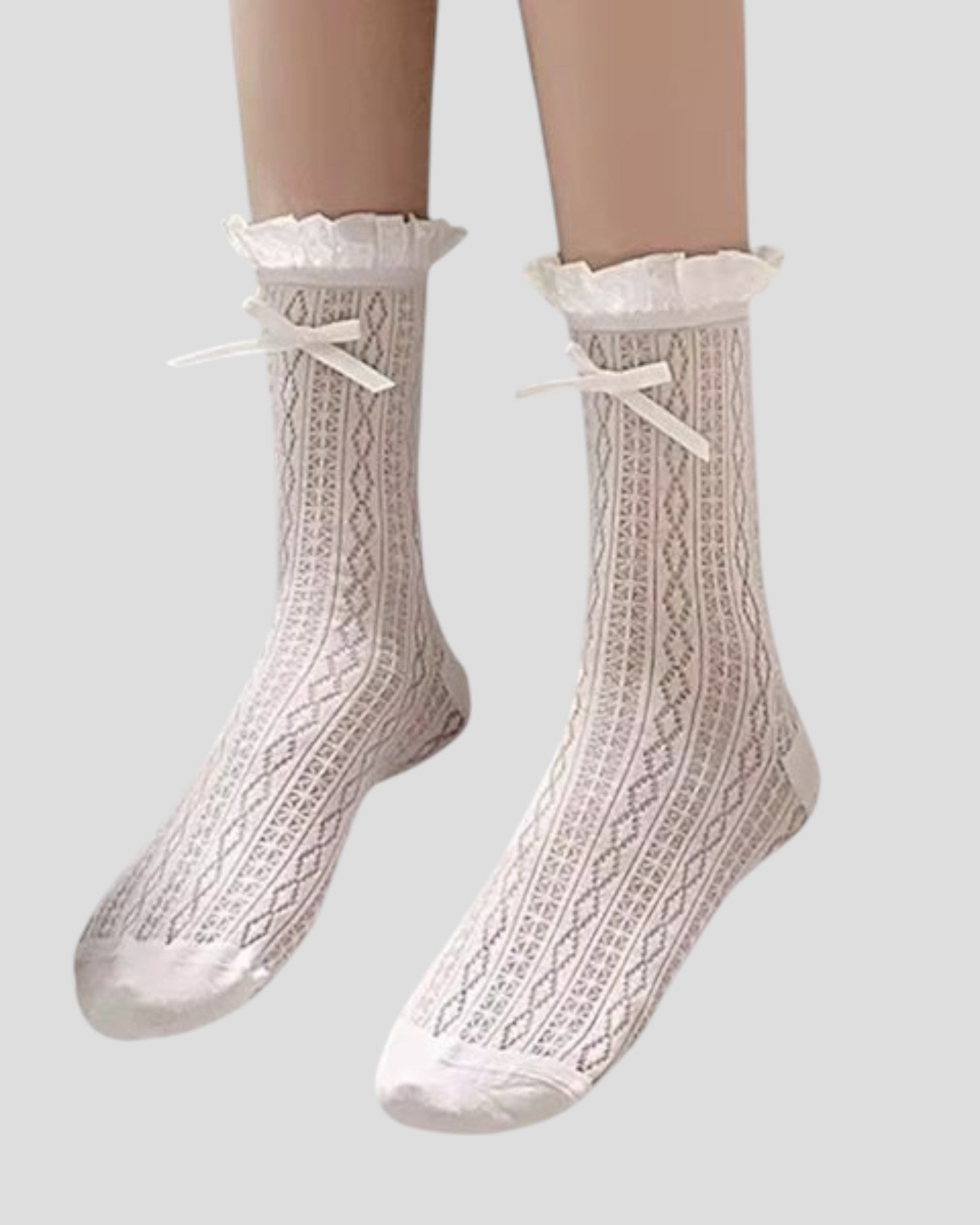 The Coquette Sheer Ribbon Socks - 2 Pairs