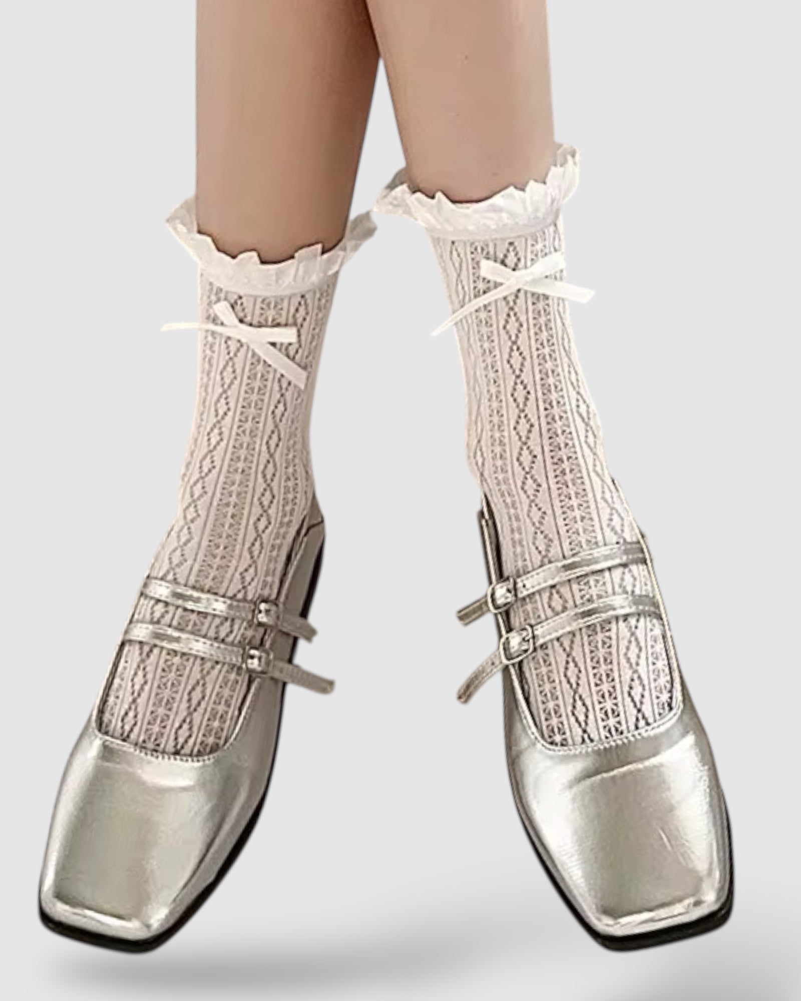 The Coquette Sheer Ribbon Socks - 2 Pairs