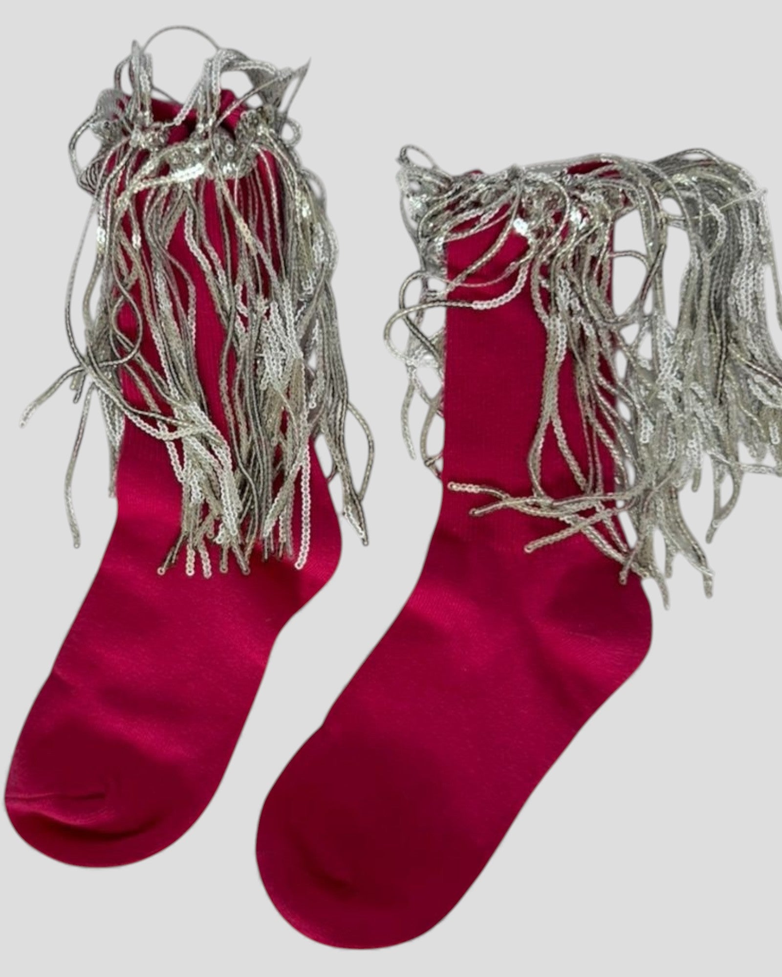 Bowie Cotton Socks With Glitter Fringe