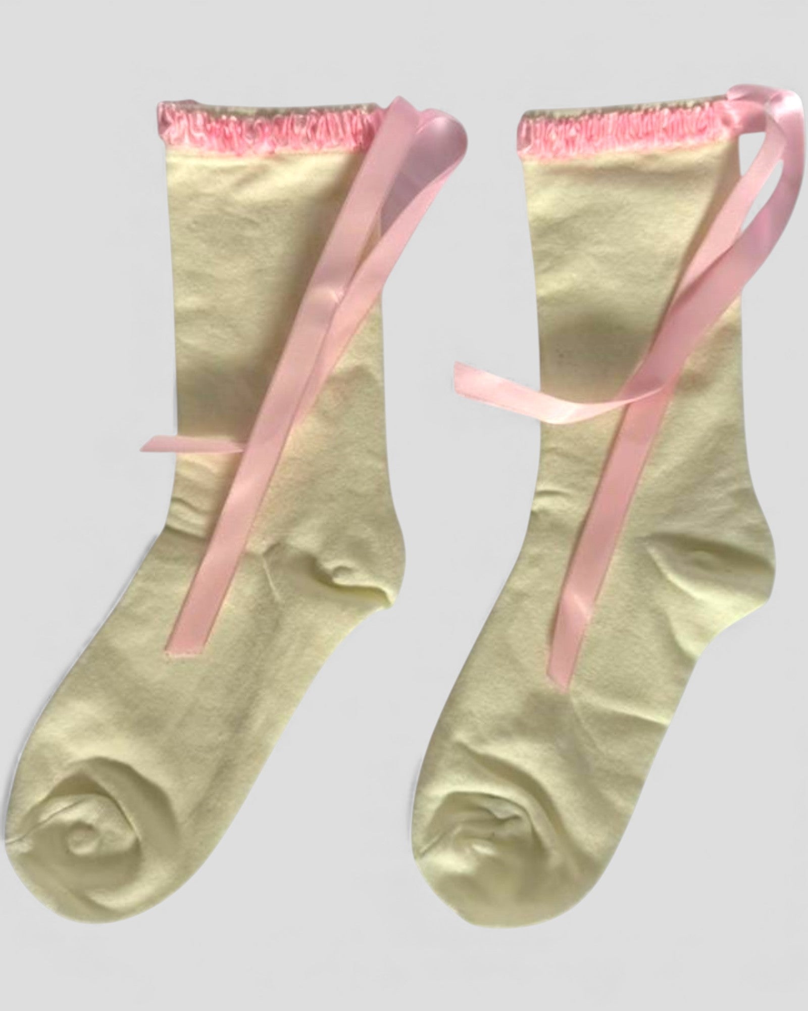 Lara Satin Trim Cotton Socks - 2 Pairs