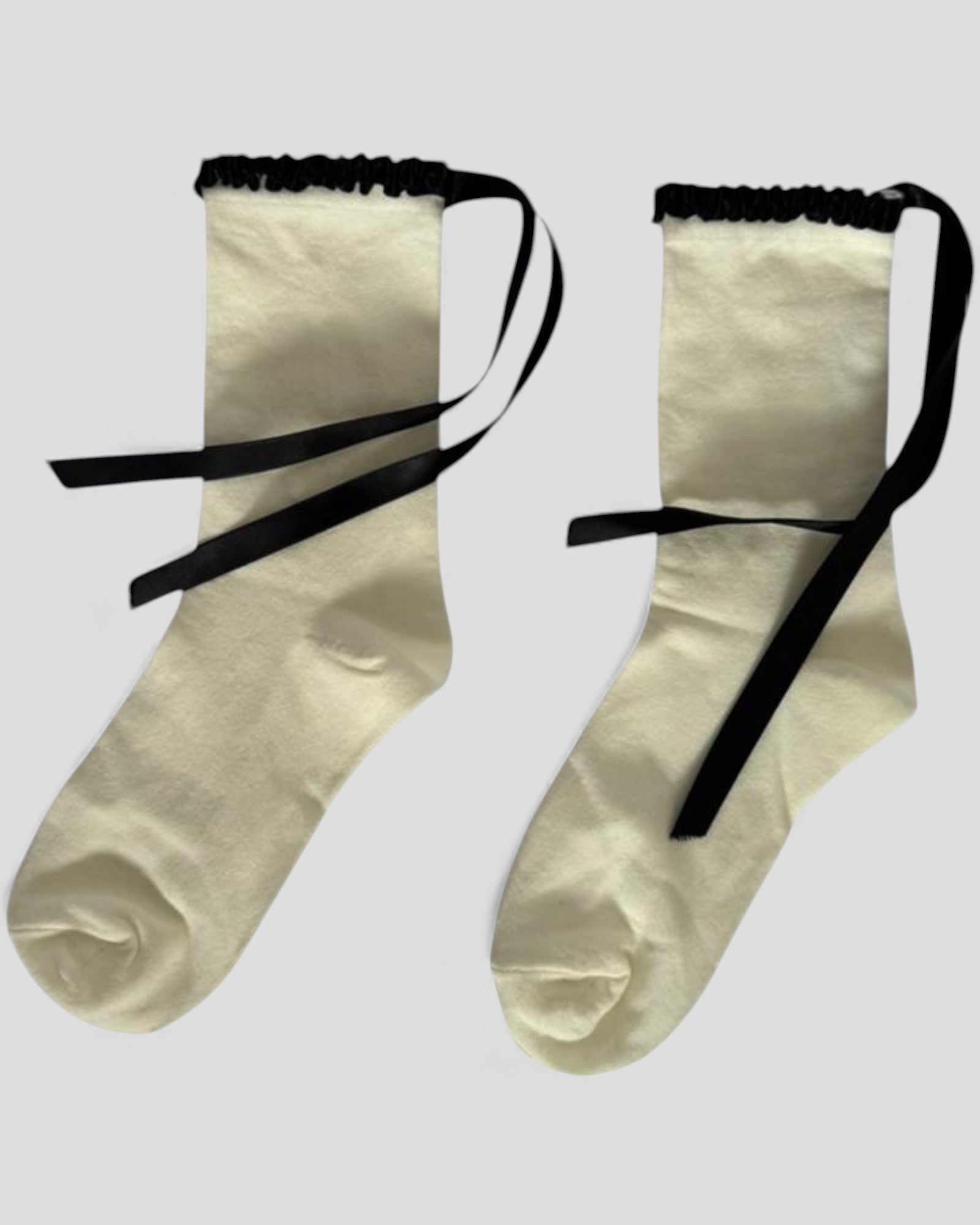 Lara Satin Trim Cotton Socks - 2 Pairs