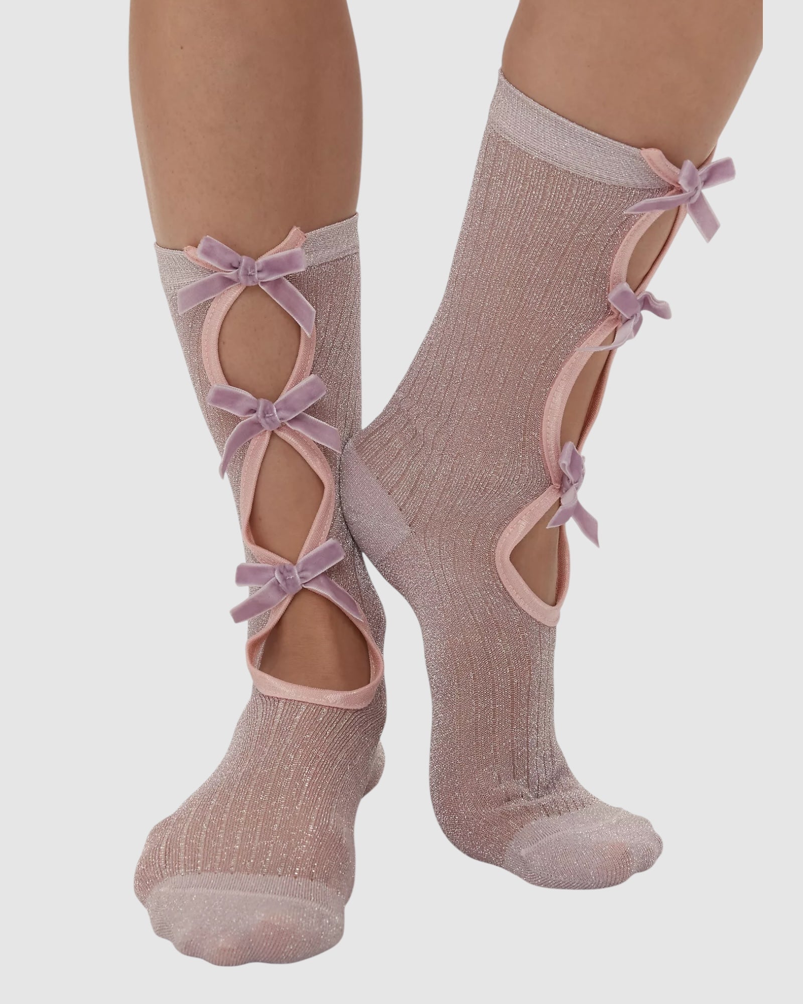 Lurex Bow Socks