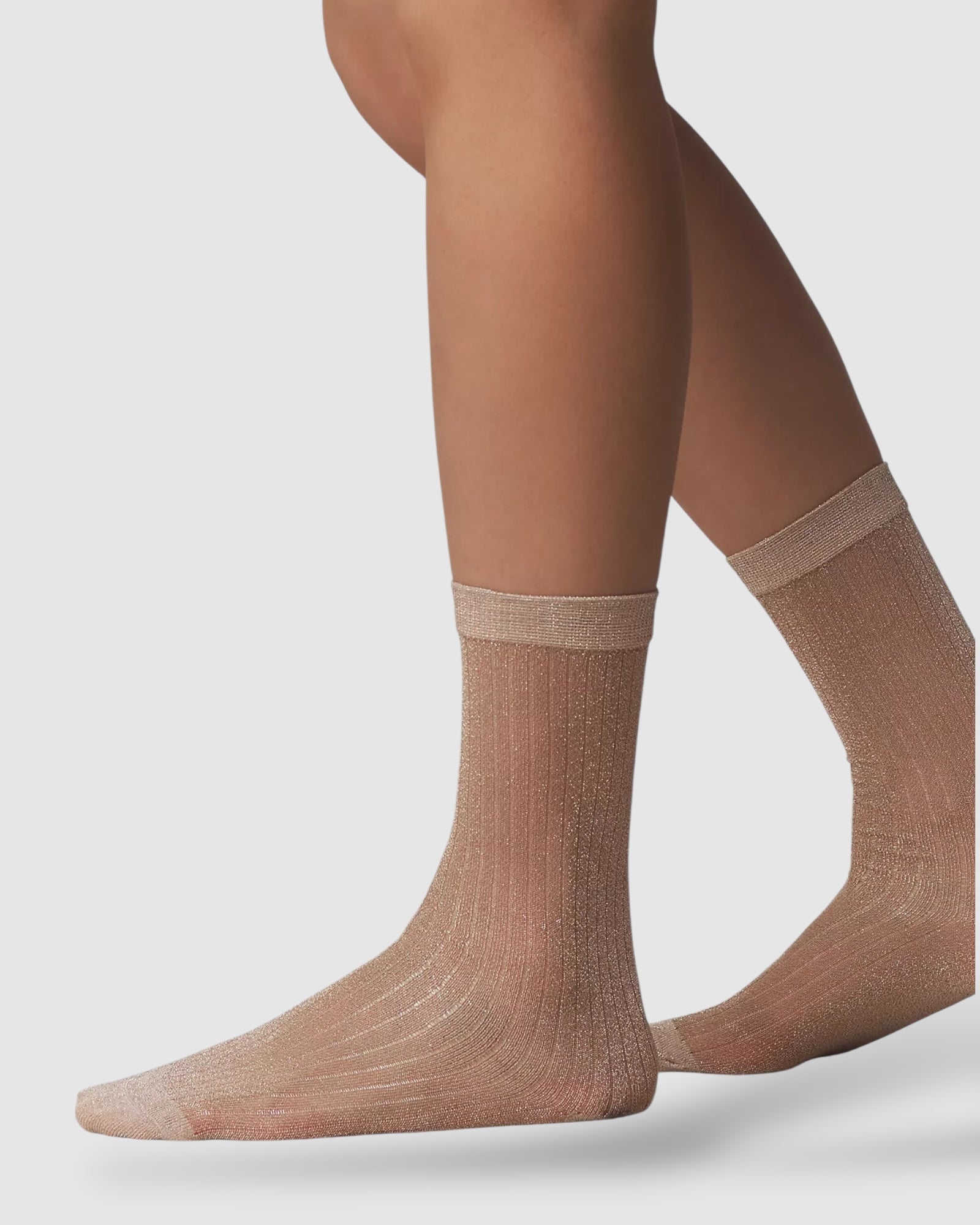 Beam Ribbed Lurex Cotton Sock