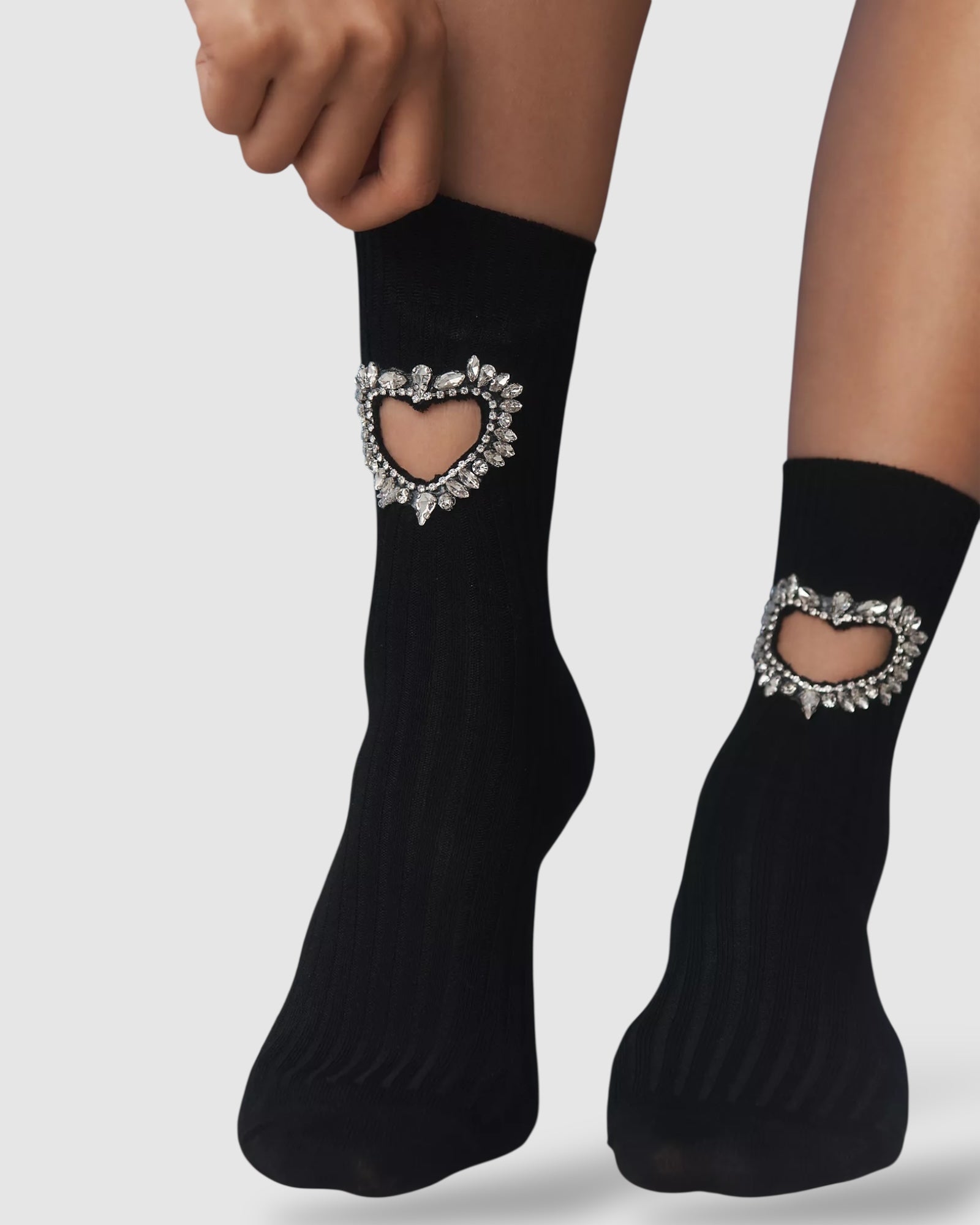 Gem Crystal Heart Sock