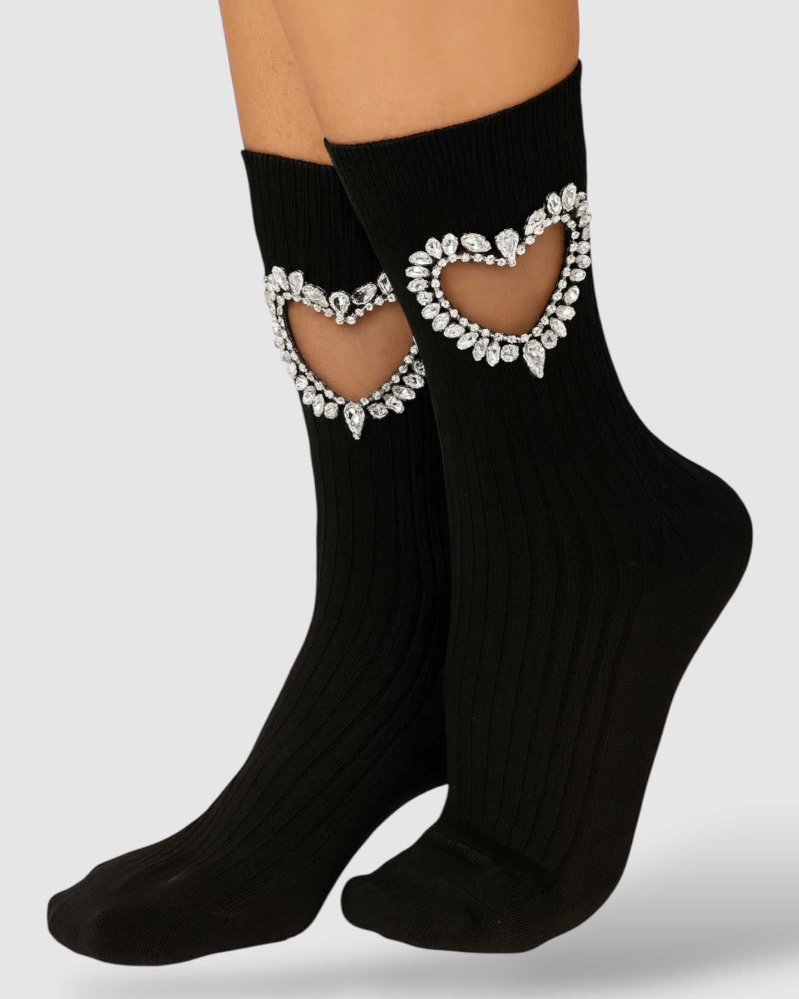 Gem Crystal Heart Sock