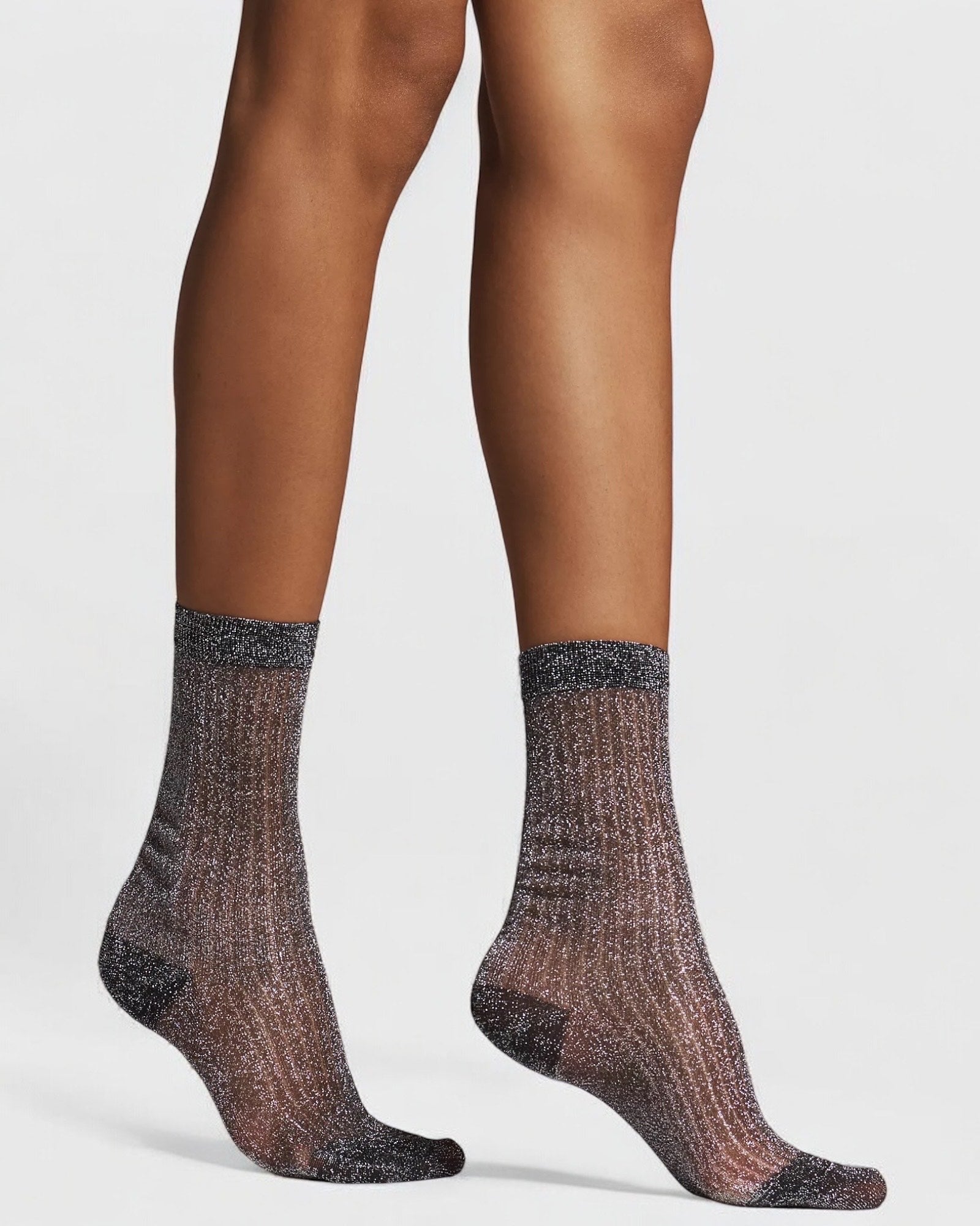 Beam Ribbed Lurex Cotton Sock