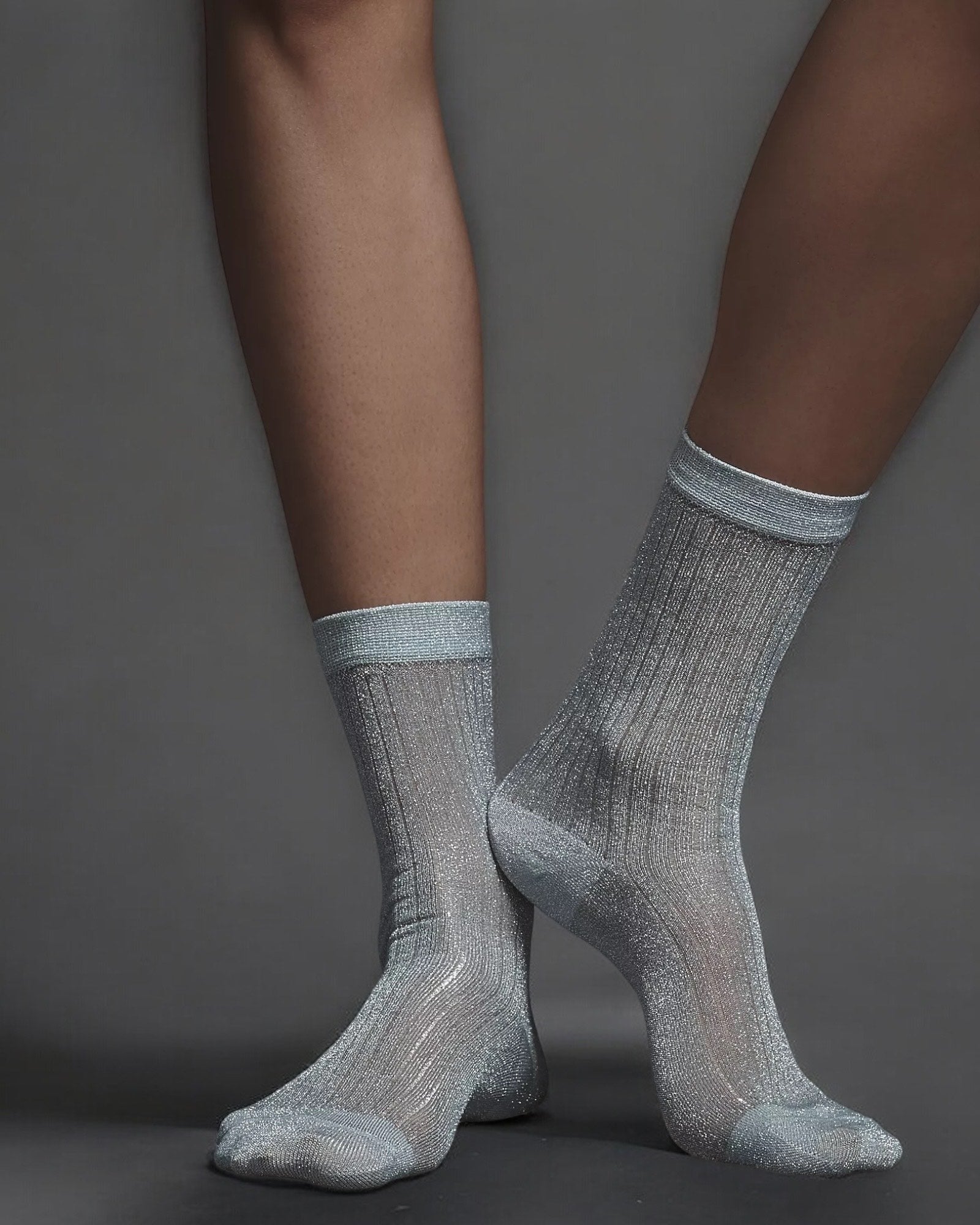 Beam Ribbed Lurex Cotton Sock