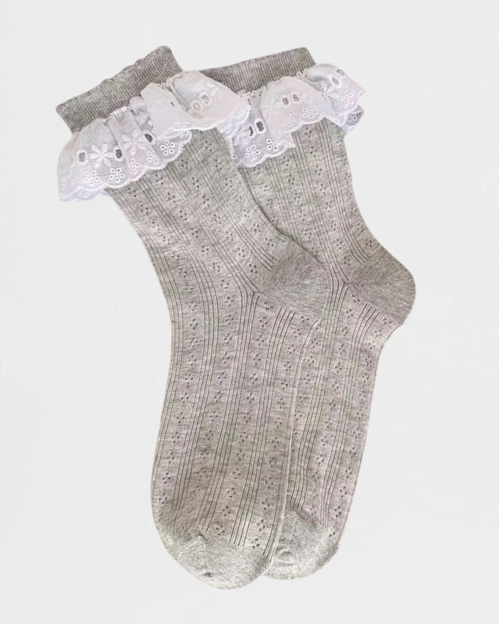Bobby Lace Frill Trim Cotton Bobby Socks
