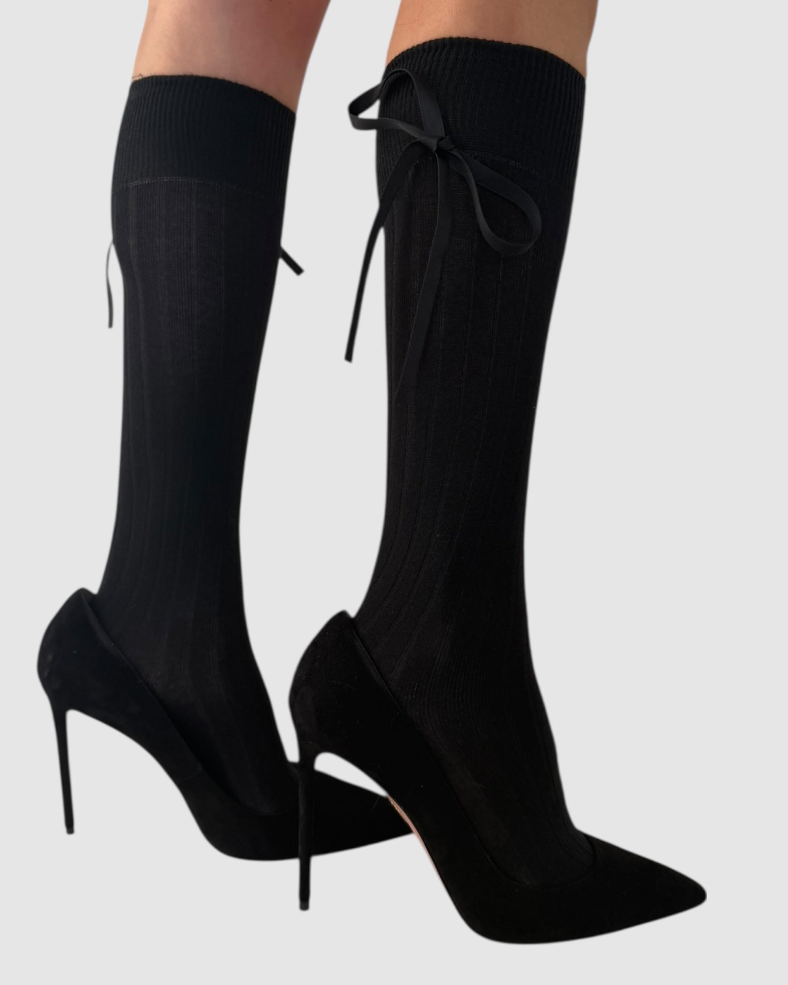 Prima Cotton With Satin Ribbon Socks