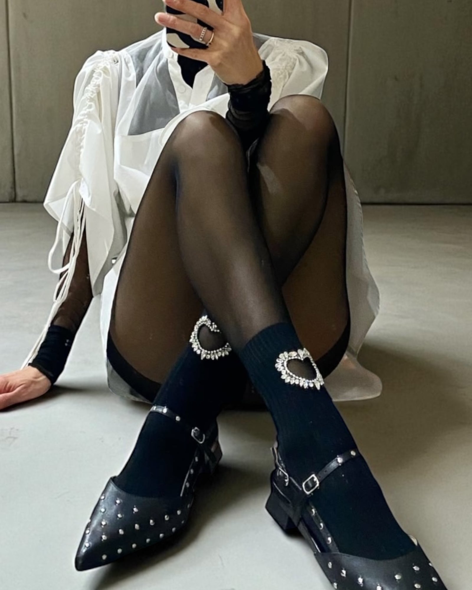 Gem Crystal Heart Sock