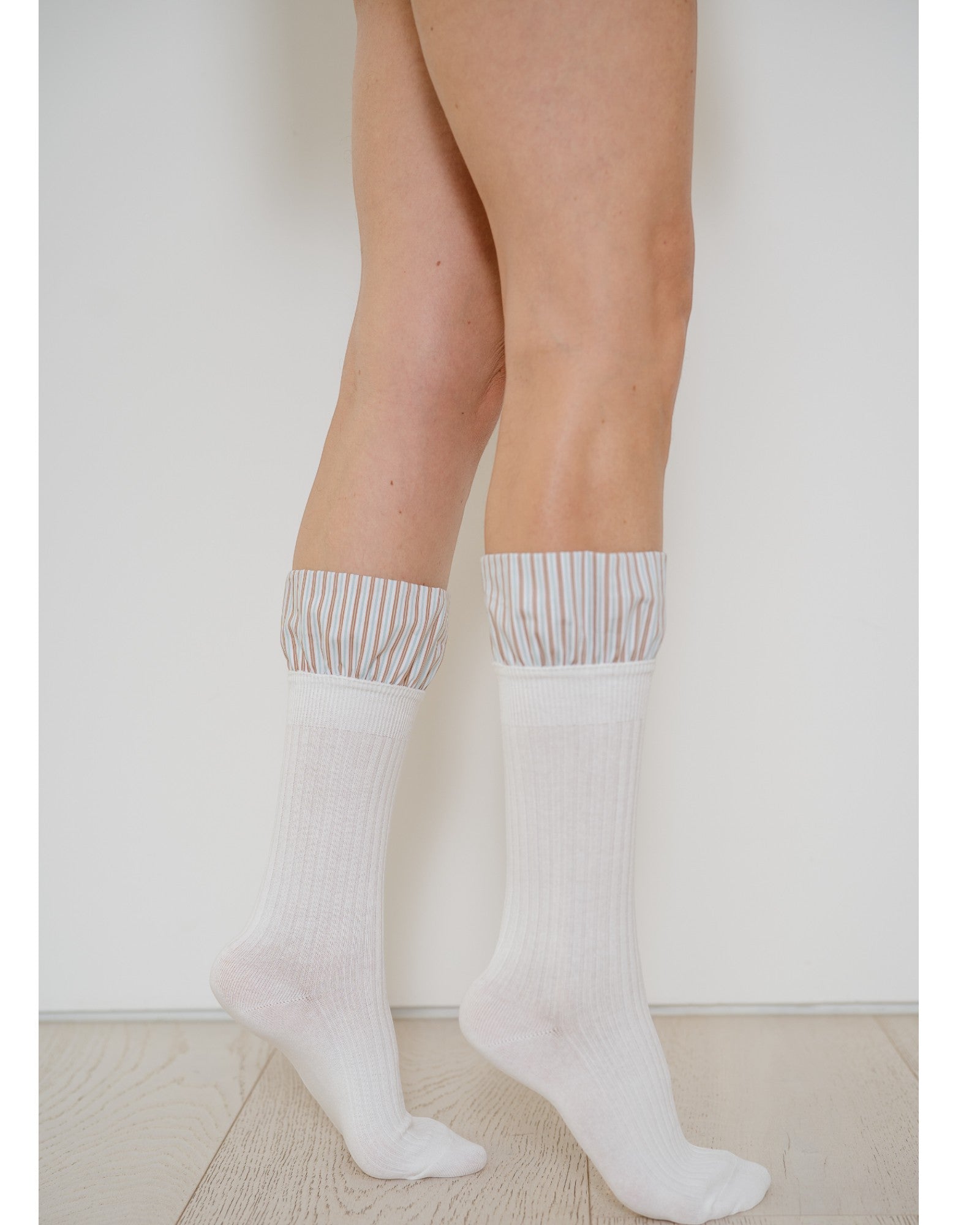 Lauren Pinstripe Cuff Socks