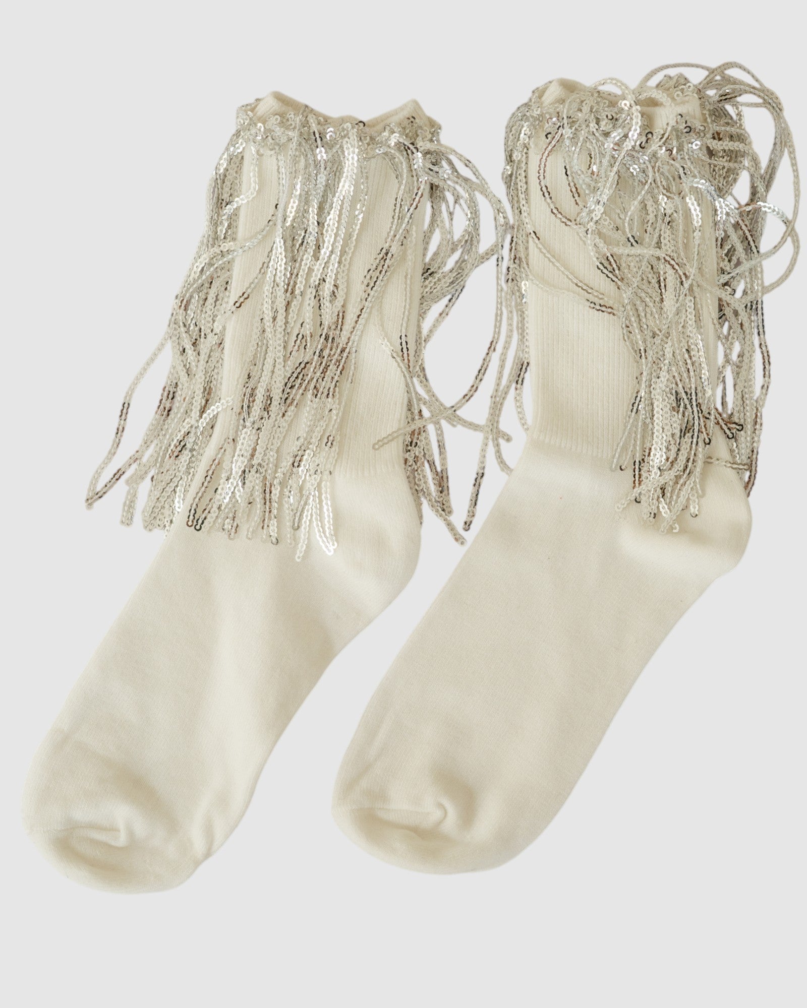Bowie Cotton Socks With Glitter Fringe