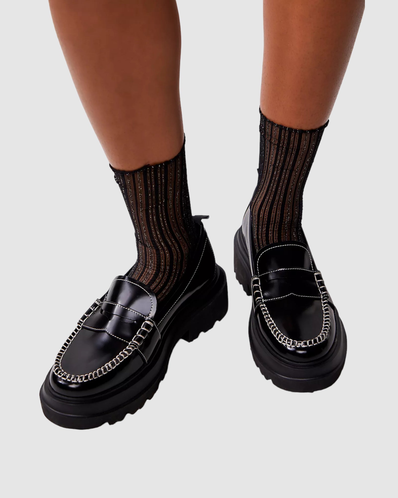 Sheer Candy Stripe Socks