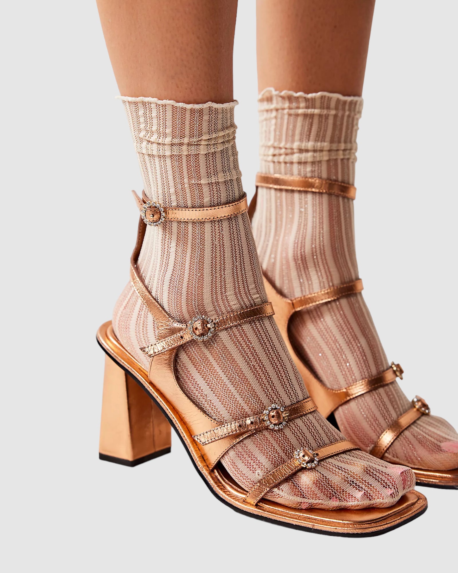 Sheer Candy Stripe Socks