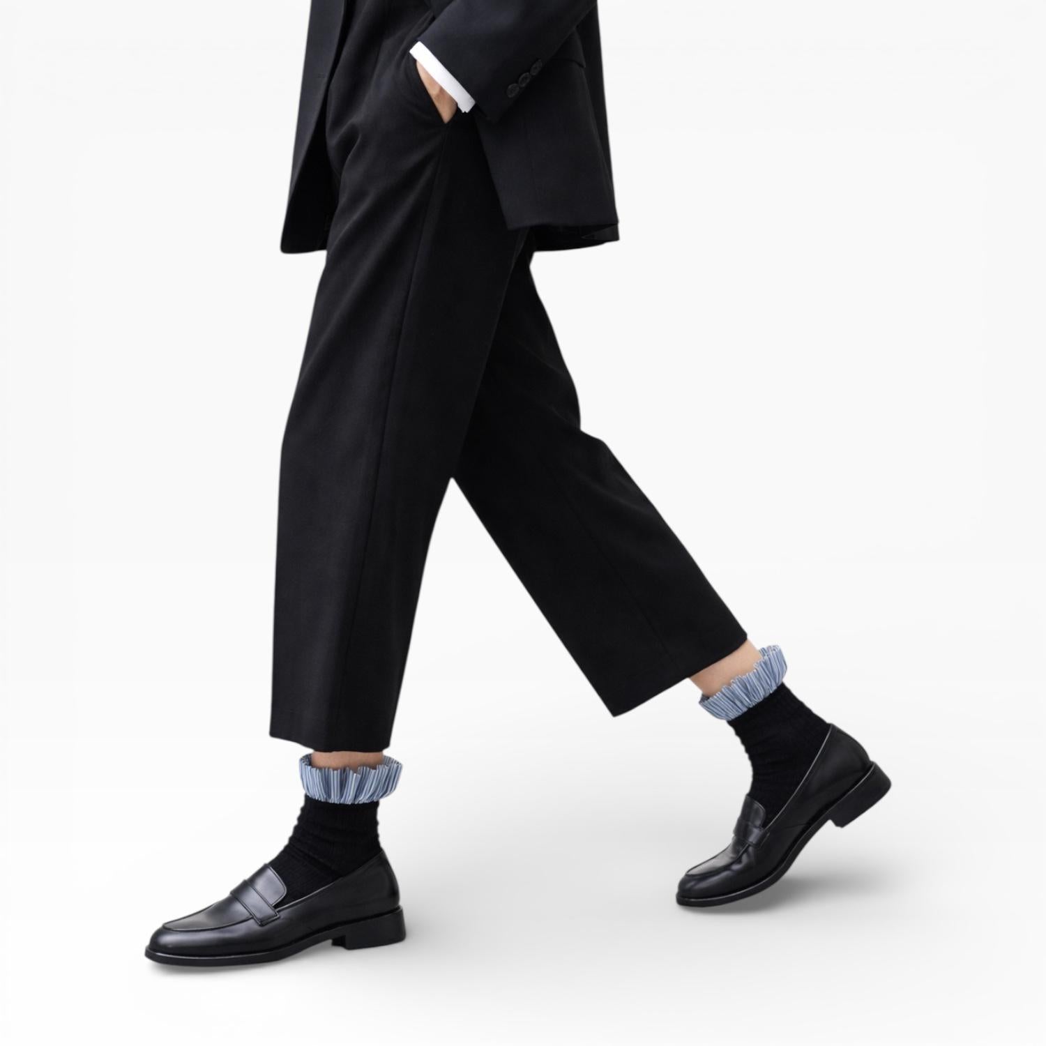 Lauren Pinstripe Cuff Socks