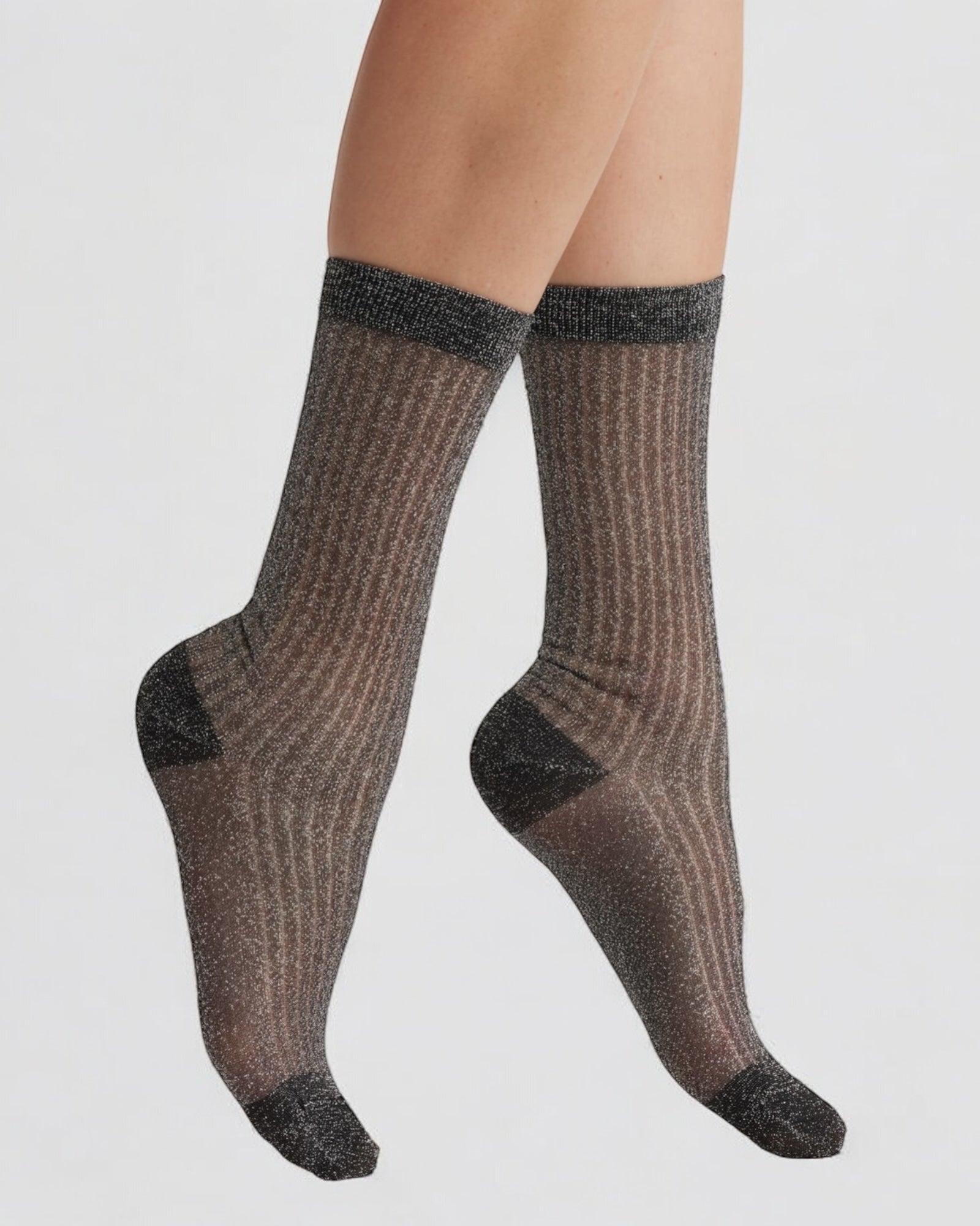 Beam Ribbed Lurex Cotton Sock