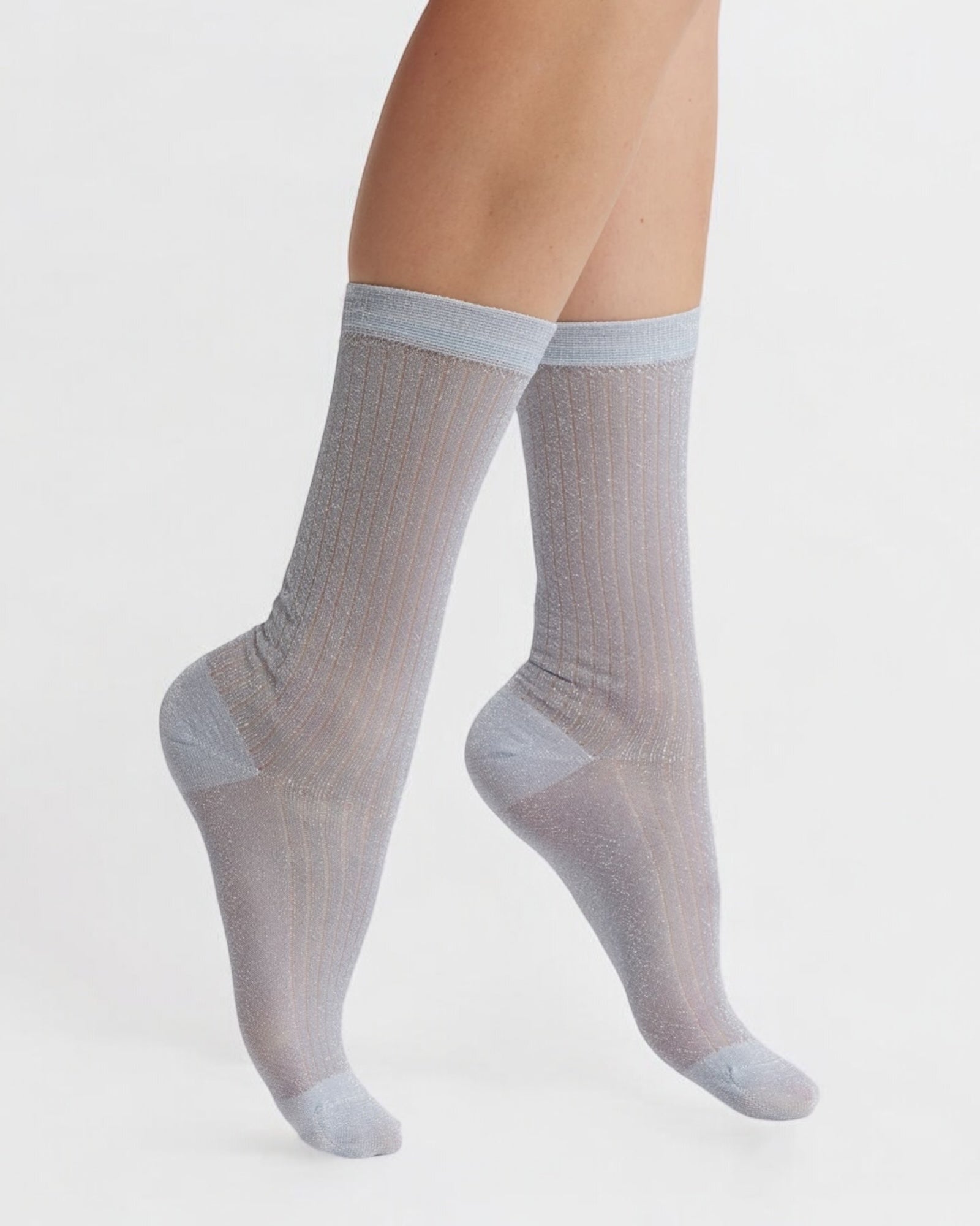 Beam Ribbed Lurex Cotton Sock