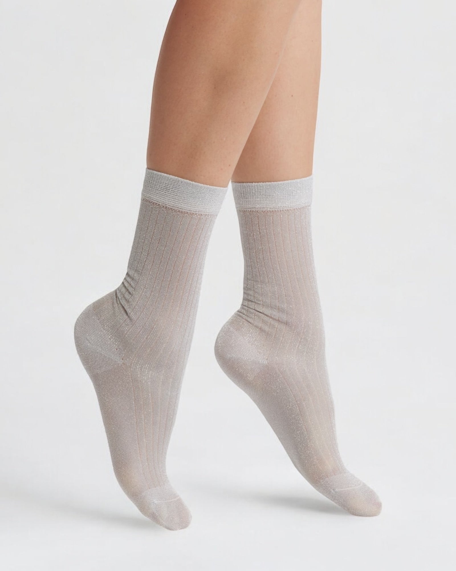 Beam Ribbed Lurex Cotton Sock