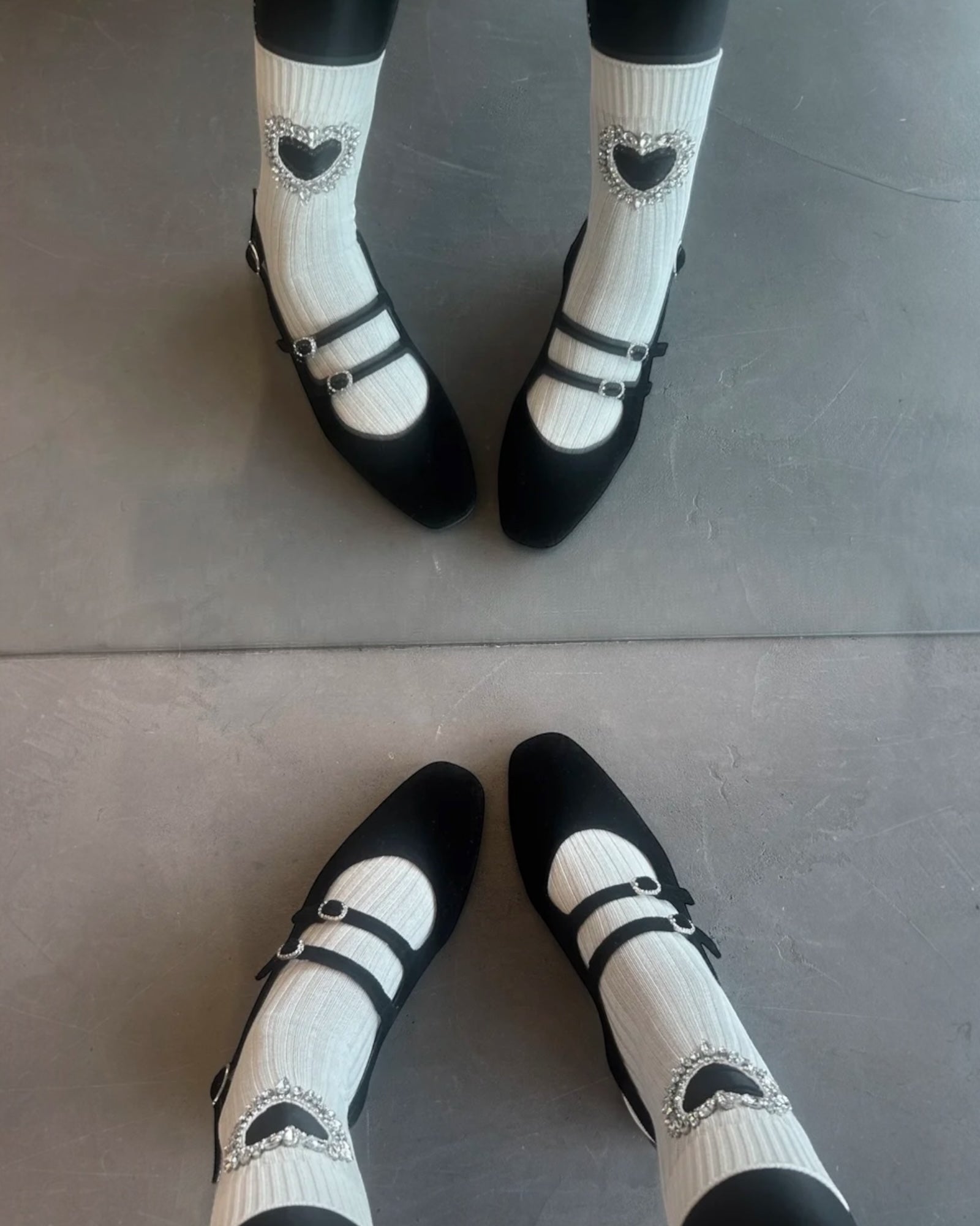 Gem Crystal Heart Sock