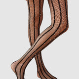 Strobed Glitter Fishnet Tights