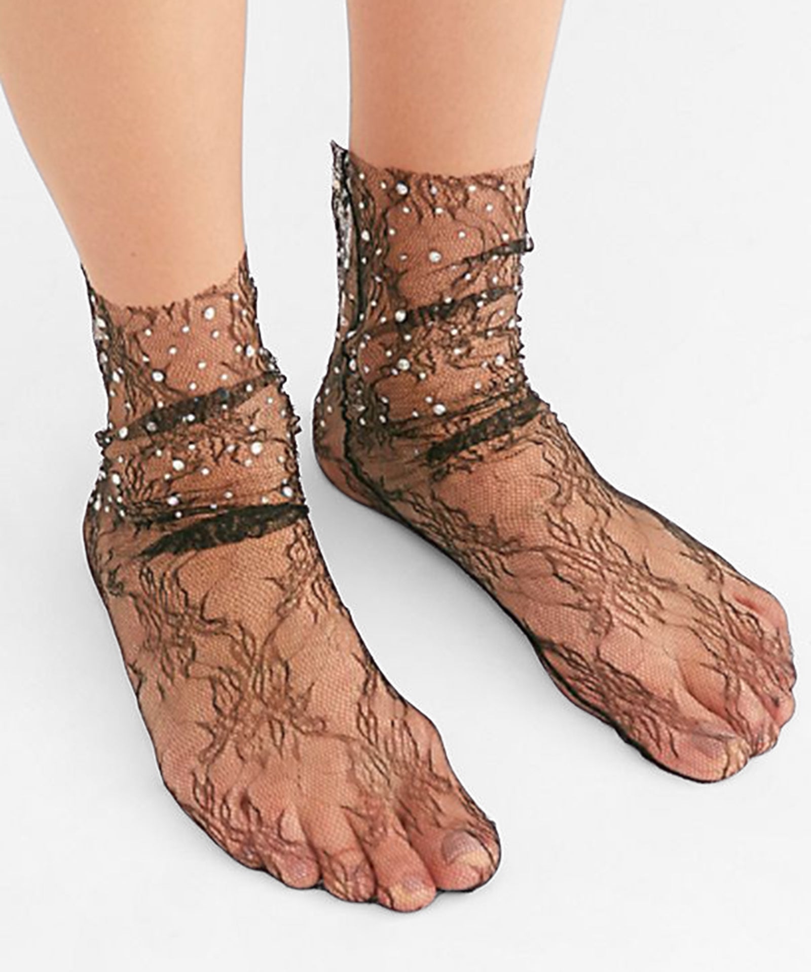 Crystal Lace Socks - Black