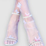 Butterfly Tulle Sock - White
