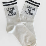 Leave Me Alone Sock - White
