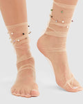 Pastel Pearl Sock - Nude
