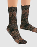 Scalloped Lace Socks - Black