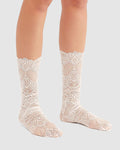 Scalloped Lace Socks - White