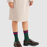 Varsity Lurex 3/4 Socks - Green