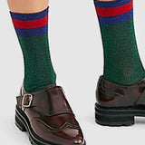 Varsity Lurex 3/4 Socks - Green