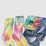 Tie Dye Scunchie and Sock Set - Multicolor
