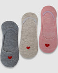 Secret Heart No-Show Sock - 3 Pack