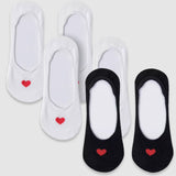 Secret Heart No-Show Sock - 3 Pack