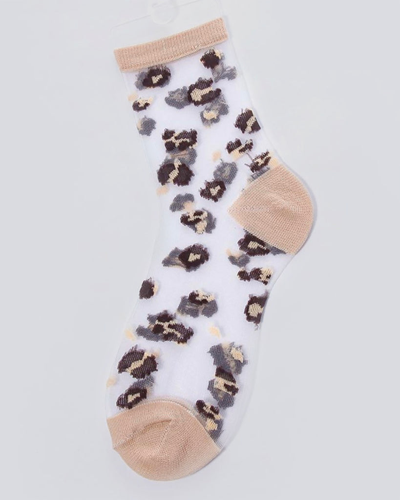 Leopard Print Sheer Sock