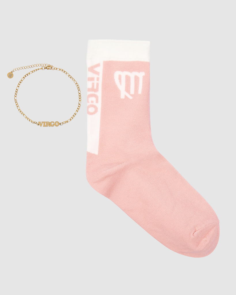Horoscope Gold Anklet and Sock Set - Virgo