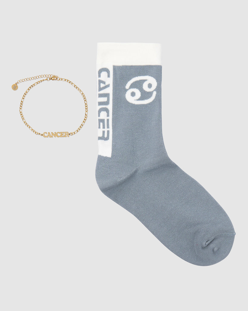 Horoscope Gold Anklet and Sock Set - Cancer