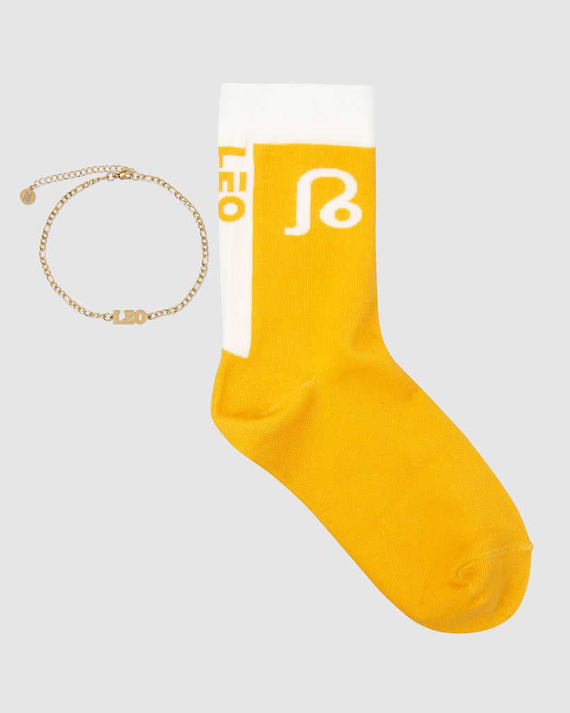 Horoscope Gold Anklet and Sock Set - Leo