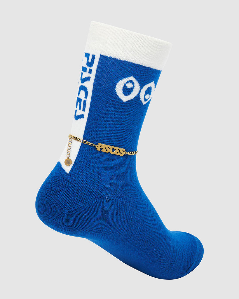 Horoscope Gold Anklet and Sock Set - Pisces