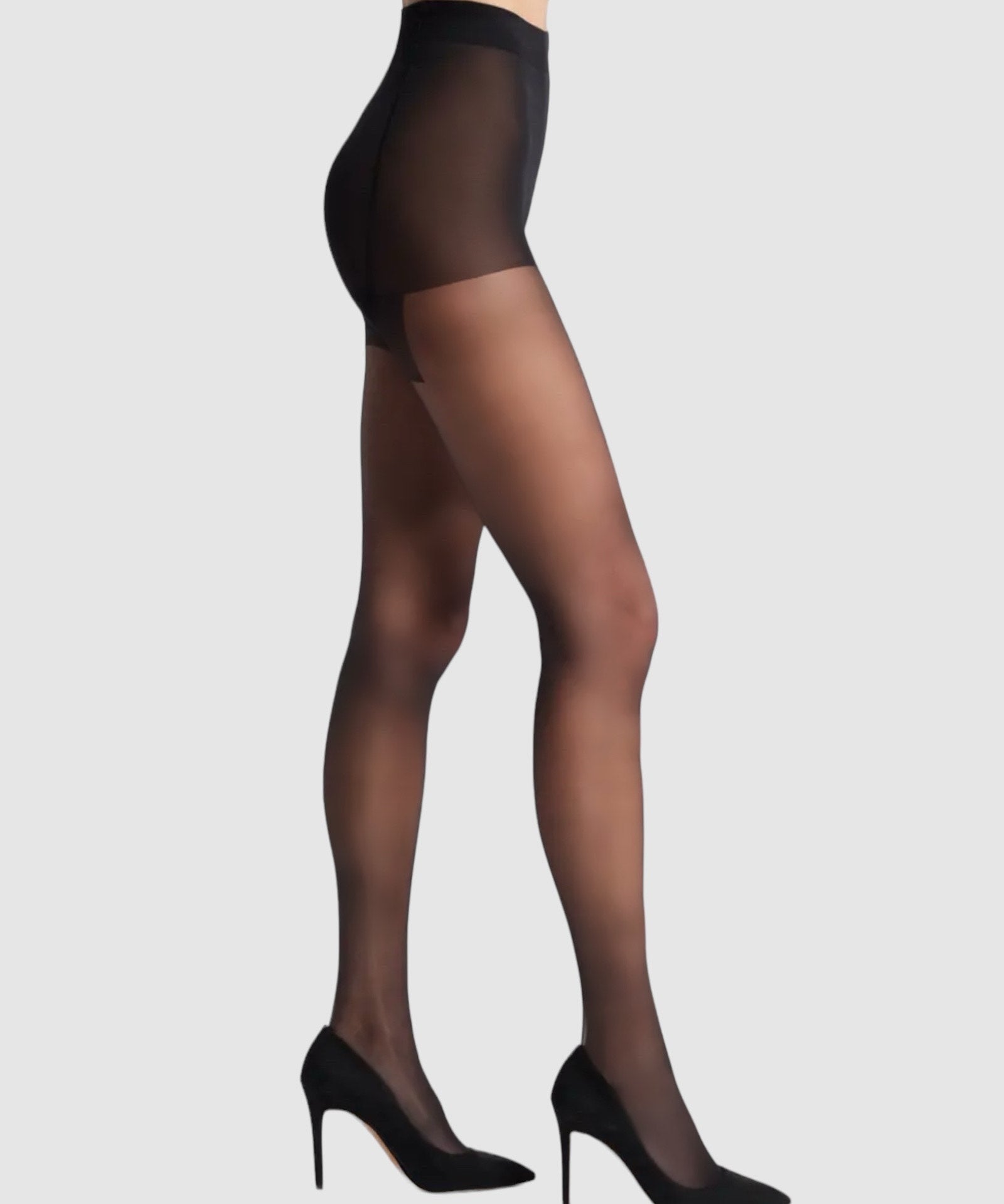 15 Denier Silky Slimming Sheer Tights - 2 Pack - Black