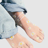Daisy Tulle Socks - White